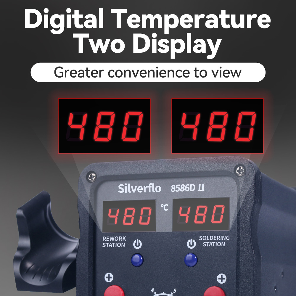 Silverflo 8586D Soldering Stat - đánh giá và giá Hot Air Rework Station