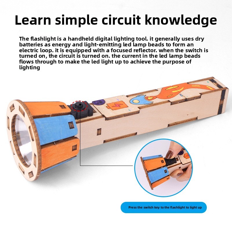 DIY Wooden Flashlight Kit Educ - đánh giá và giá Diy Electronics Projects For Kids