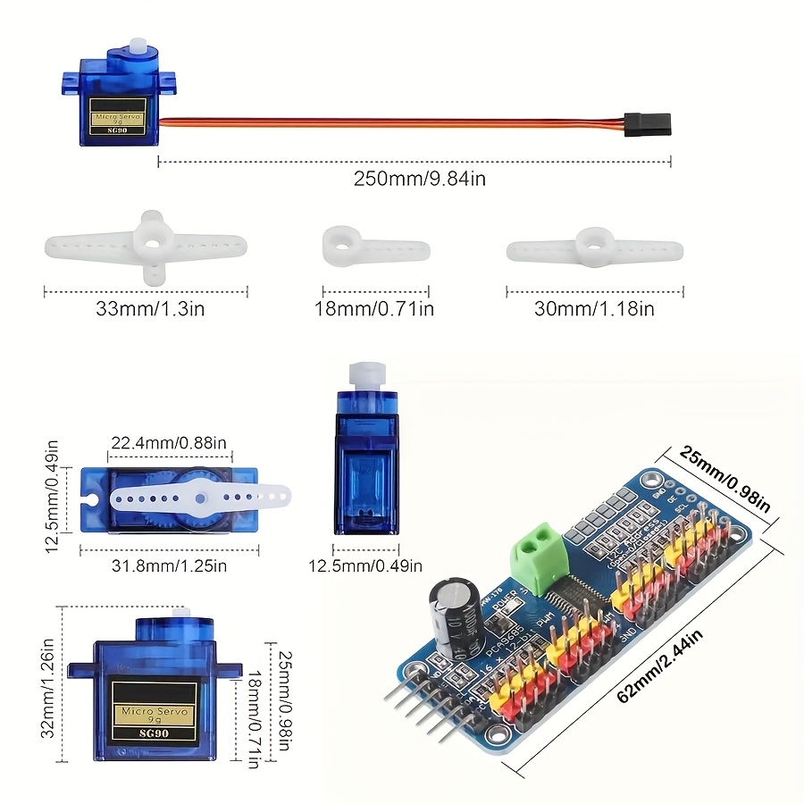 5pcs SG90 9G Servo Motors + 16 - đánh giá và giá Servo Motor Sg90