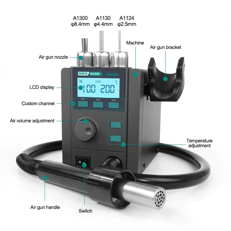 Quick 859D+ Hot Air Gun Solder - đánh giá và giá Hot Air Rework Station