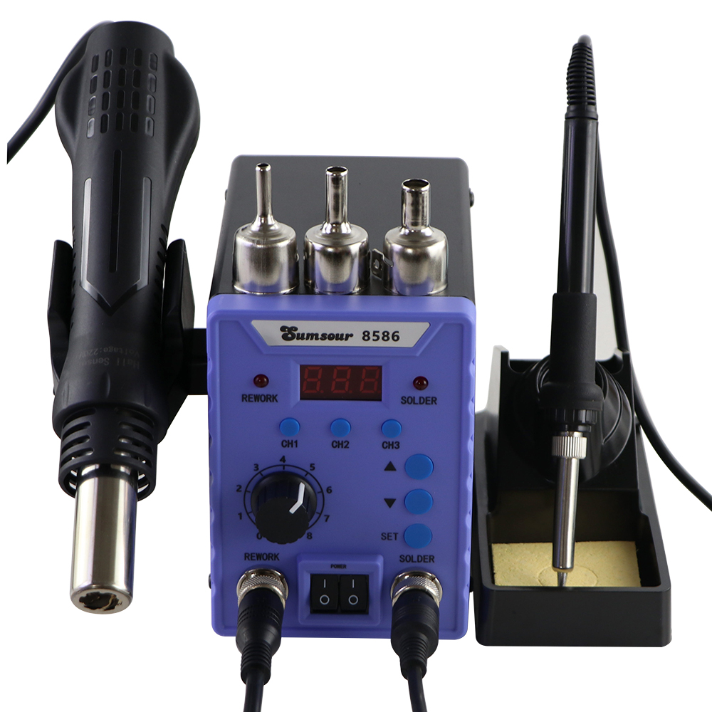 Sumsour 8586 760W 2 in 1 Digit - đánh giá và giá Hot Air Rework Station