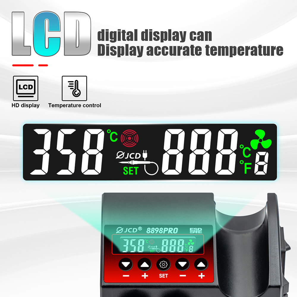 JCD 8898Pro Soldering Station  - đánh giá và giá Hot Air Rework Station