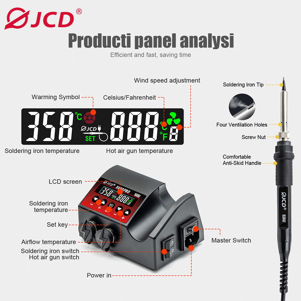 JCD 8898Pro Soldering Station  - đánh giá và giá Hot Air Rework Station