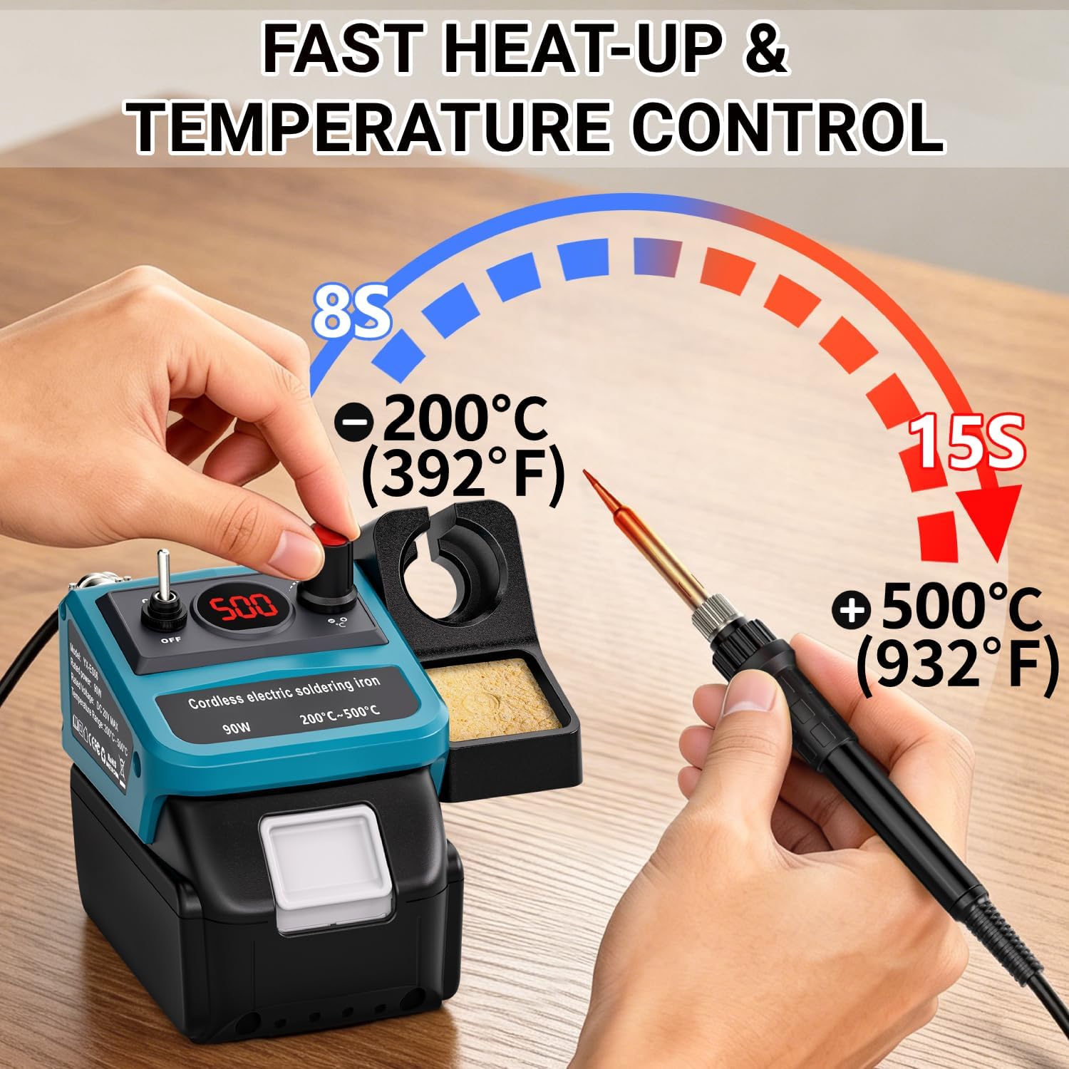 90W LED Digital Cordless Solde - đánh giá và giá Diy Elektronik